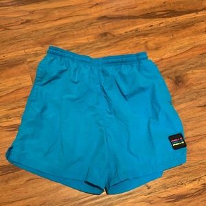 Vintage 90’s 00’s O'Neill Swim Shorts Neon Teal Blue Size M Mid Length Neon Logo